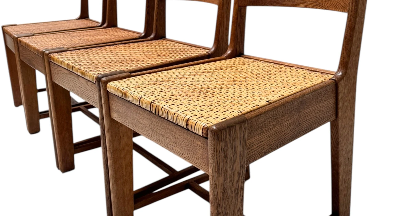 Four Modernist Art Deco Dining Room Chairs by Bas van Pelt for My Home, 1930s